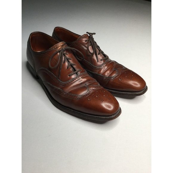 VTG Frank Brothers Cognac Burgundy Brown Brogue Wingtip Oxfords Men’s Sz 12 AAA main image 6